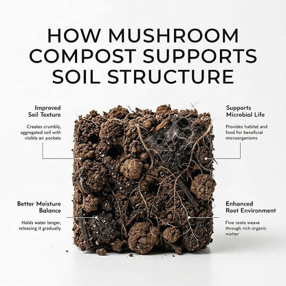 Mushroom Soil Compost Pail, Organic Nutrient-Rich Garden Soil for Vegetables, Flowers, Raised Beds, Lawn & Planting Mix (6 lb)