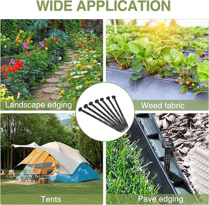 100Pack Plastic Landscape Edging Spikes, 8 Inch Spiral Landscape Anchoring Spikes，Landscape Spikes for Garden Lawn Yard, Paver Edging, Weed Barrier, Artificial Turf & More