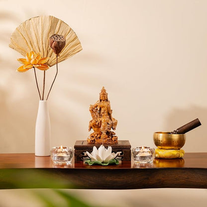 Wooden Guan Yin Bodhisattva Statue – Kuan Yin Quan Yin Buddha for Feng Shui, Meditation, and Spiritual Decor, Zen Gift for Home & Altar Decoration