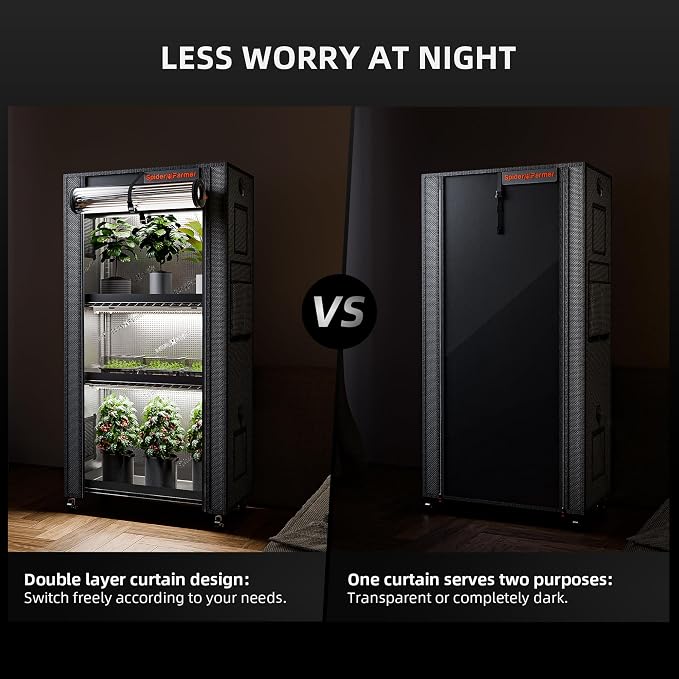 Spider Farmer 2026 Plant Stand with Grow Lights, 4-Tier Plant Shelf with 6Pcs 2ft Full Spectrum LED Lamp and Grow Tent, for Veg Seed Starting Plants Growth Greenhouse 28Lx14Dx59H (Update)