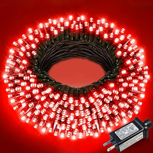 Red Christmas Lights Outdoor, 66FT 200 LED Christmas Tree Lights Indoor Waterproof, 8 Modes Connectable String Lights for Outside Bedroom Patio Garden Home Wedding Party Holiday Decorations