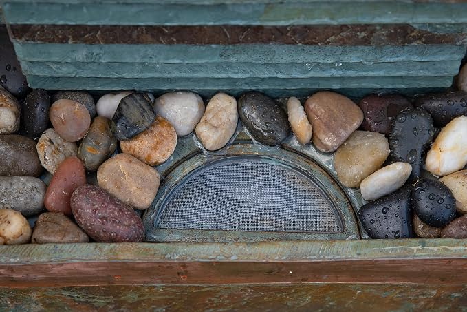 Kenroy Home Stave Indoor/Outdoor Floor Fountain with Copper Finish, Rustic Style, 48" Height, 8" Width, 16" Depth
