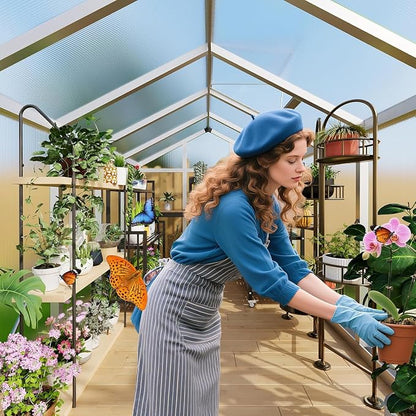 6 x 10 ft Greenhouse, Greenhouses for Outside, Polycarbonate Greenhouse with Aluminum Frame, Lockable Door and Ajustable Roof Vent for Backyard, Green Houses for Outside Garden Backyard, Patio