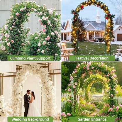Metal Garden Arch Trellis for Climbing Plants Outdoor, Garden Arbors and Arches, Wedding Arch Frame Archway, Christmas Party Decoration