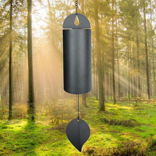 Deep Resonance Serenity Bell, Large Deep Tone Wind Chimes for Outside | Unique Serenity Bell with Deep Resonance, Wind Bells with Mute Mode, Memorial Wind Chime for Outdoors, Single Tube Wind Chime