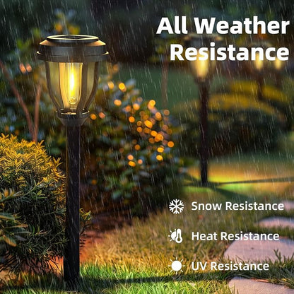 DERAYSION 6 Pack Solar Lights Outdoor, Solar Pathway Lights Waterproof Garden Landscape Lighting for Path, Yard, Walkway, Driveway Decor- 6 Pack Warm White | Solar Lights Outdoor Waterproof LED Garden Lights Outdoor Solar Lights for Yard Landscape Path...