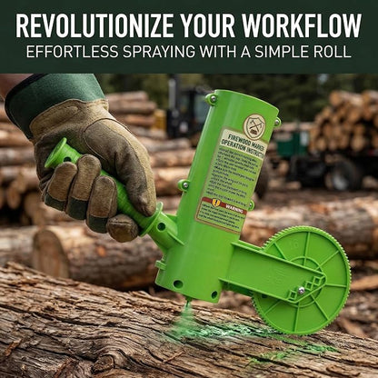 Feroca Firewood Marker Tool - Automatic Paint Marking Device with 16'' Roller Wheel, Durable Firewood Measuring Tool for Log Cutting & Woodworking, Measuring Accessory For Chainsaw Portable Design
