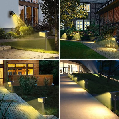 nipify 3 Pack 62 LED Solar Spot Lights Outdoor Motion Sensor with 3 Modes | 2-in-1, Auto ON/OFF, Solar Powered, Waterproof Landscape Spotlights for Outside Yard Wall Garden, Warm White