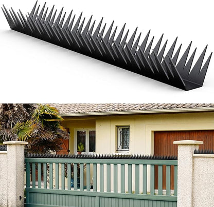 12Pcs Anti-Climb Spikes for Walls & Fences, 188.9in, Black | and Animal Deterrent Spikes, Suitable for Home and Garden Fences, Fits Various Lengths - Heavy Duty.