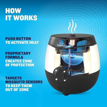 Thermacell E-ZoneGuard Glow Rechargeable Mosquito Repeller + Lantern with 20-Foot Zone of Scientifically Proven Outdoor Protection; 9-Hr Battery; 12-Hr Refill; Bug Spray Alternative; DEET-Free | 20-Foot Zone Protection, 9-Hr Battery, 12-Hr Refill, DEET...
