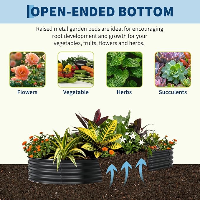 Galvanized 6x3x1 ft Raised Garden Bed Outdoor, Metal Planter Box for Flowers Vegetables, Rust-Resistant Raised Garden Beds for Gardening, Easy Assembly Outdoor Garden Box & Planters, Gray