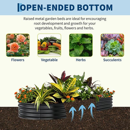 Galvanized 8x4x1 ft Raised Garden Bed Outdoor, Metal Planter Box for Flowers Vegetables, Rust-Resistant Raised Garden Beds for Gardening, Easy Assembly Outdoor Garden Box & Planters, Gray