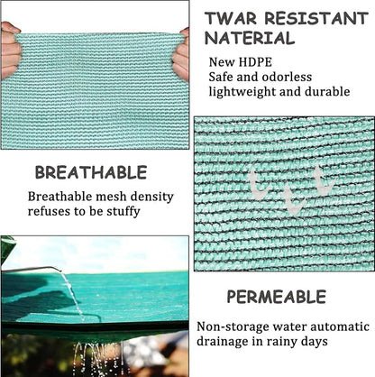 70% Green Shade Cloth with Grommets, 12 FT X 8 FT UV Blocking Mesh Tarp | Heavy Duty Shade Cover for Garden,Patio, Plant Cover, Tomatoes, Barns Kennel, Greenhouse