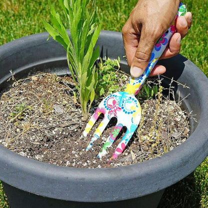 Southern Homewares Floral Design Gardening Tools, Set of 3 - Clippers, Trowel, and Weeding Fork - Cute Gardening Tools for Women, Perfect for Flower Bed Maintenance