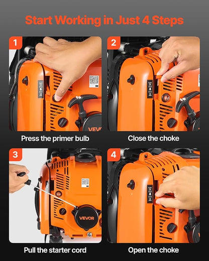 VEVOR Backpack Leaf Blower, 75.6CC 4-Stroke Engine Gas Powered Leaf Blower with 1.8L Fuel Tank, 615 CFM Air Volume, 179 MPH Air Speed, Ideal for Lawn Care, Leaves Cleaning, Yard Debris & Snow Removal | 1.8L Fuel Tank, 615 CFM Air Volume, 179 MPH Air Sp...