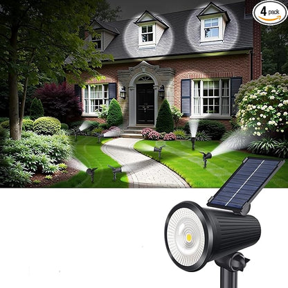 Solar Powered Spotlights Outdoor Waterproof Sunset Spot LED Lights Ultra Bright for Tree, Flag, Lawn, Statue, Pool, Garden, House, Wall, Yard, Path Outside Landscape Uplighting (Cool White, 1 Pack)