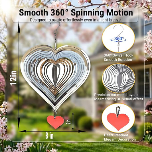 Reflective Bird Deterrents for Outside – Bird Repellent Devices Outdoor – 3D Wind Spinners Outdoor Garden Decor – Bird Repellent to Keep Woodpecker & Pigeons Away from Window Roof (Style 5)