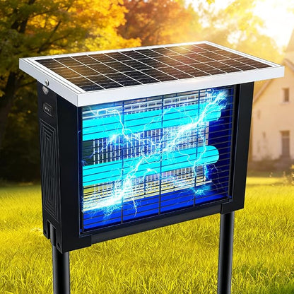 Solar Bug Zapper Outdoor for 2000 sq.ft with 13FT Extension Cord | Outdoor Portable Solar Mosquito Zapper, Rechargeable Solar Bug Zapper with High Powered for Patio Garden Backyard RV Camping