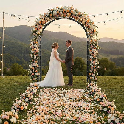 Outvita 7Ft Wooden Garden Arbor Arch, Wood Arbor Trellis, Pergola Archway for Wedding Ceremony Decoration Pergola Plant Climbing Rose Vines Lawn Courtyard Patio Black