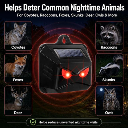 4 Pack Solar Predator Eyes Nocturnal Animal Repellent Outdoor,Auto Activate Animal Deterrent Predator Lights for Coyote,Racoon,Foxe,Skunk,Deer,Red LED Wildlife Guard for Yard, Garden,Farm,Chicken Coop