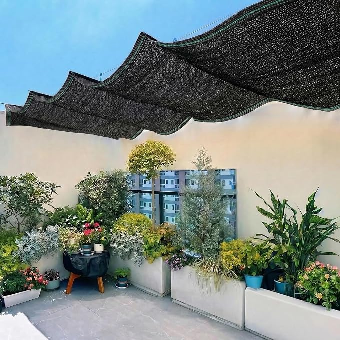 Artpuch 70% Black Garden Shade Cloth Roll for Plants, Sun Shade Cover Fabric Roll with UV Block Shades Netting Mesh Privacy Fence Screen for Greenhouse, Backyard, Patio, 5'10" x 100 FT