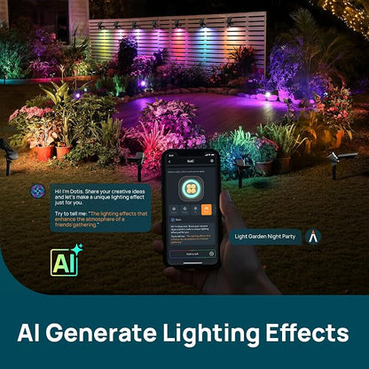 Linkind Smart Solar Tree Spotlight SL6C, Dual-Ring Solar & USB Charging Solar Lights Outdoor Waterproof IP66, Color Changing Trees Uplights, Outdoor Light for Yard, Garden, Landscape, 4 Pack
