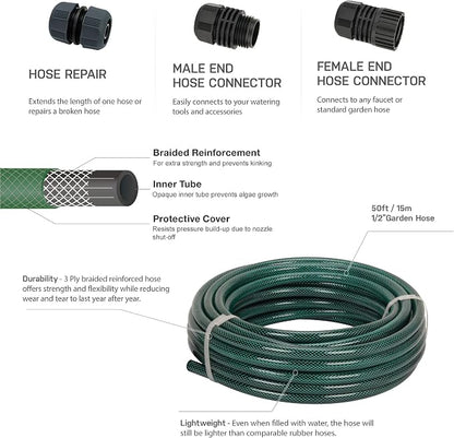 Eden 94051 Rubber Garden Hose 1/2 in. x 50 ft, DIY Hose Set (Pack of 4)