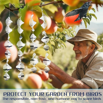Reflective Bird Deterrents for Outside – Bird Repellent Devices Outdoor – 3D Wind Spinners Outdoor Garden Decor –4 Set Bird Repellent to Keep Woodpecker & Pigeons Away from Window Roof (Style 1)