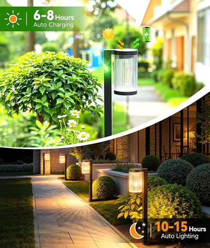 ELECLINK Solar Pathway Lights Outdoor, 6 Pack Upgraded Outdoor Solar Lights for Outside Super Bright Up to 15Hrs, IP65 Waterproof Solar Garden Lights for Yard Path Sidewalk Driveway Walkway Decor