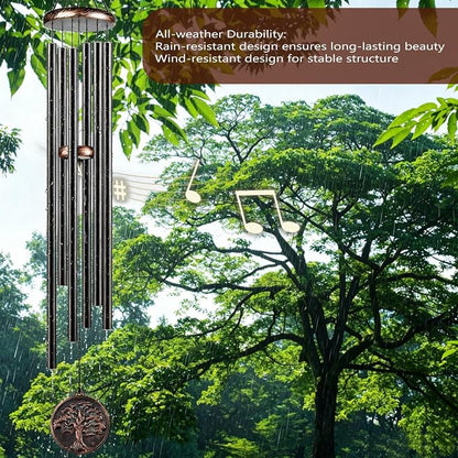 60 Inch Large Wind Chimes for Outside, Deep Tone Tree of Life Decor | Deep relaxing tones, 60-inch size, weather-resistant aluminum, Tree of Life design, gift boxed and ready to hang