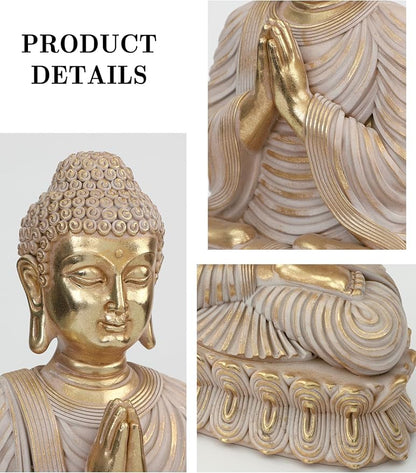 Suoedd Buddha Statue for Home Decor Gold for Spiritual 17.7"-Buddha Decor for Living Room-Gig Buddha Statues for Zen Decor–Indoor Buddha Gift for Shrine,Meditation or Relaxation