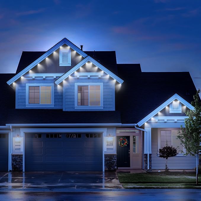 LIFX Permanent Outdoor Eave Lights, 50ft Smart RGB String Light, 30-Zone Color Control, Wi-Fi, App & Voice Control, Weatherproof, Expandable to 200ft, Works with Alexa, Google Asst, LFXSL50-30/LED/BLK