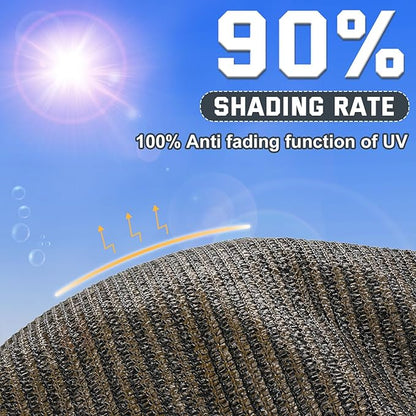 90% Sun Shade Cloth, Kesfitt 10x12FT Garden Shade Cover with Reinforced Grommets, Mesh Tarp Sun Privacy Screen for Greenhouse, Plant, Pergola, and Backyard Patio Sunshade