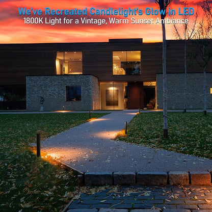 LEONLITE 12-Pack 5CCT Anti-Glare Low Voltage Landscape Lights, 12-24V AC/DC | 5W Anti-Glare LED Pathway Lights, Die-Casted Aluminum, IP65 Waterproof for Yard Walkway, 1800K/2700K/3000K/4000K/5000K, ETL