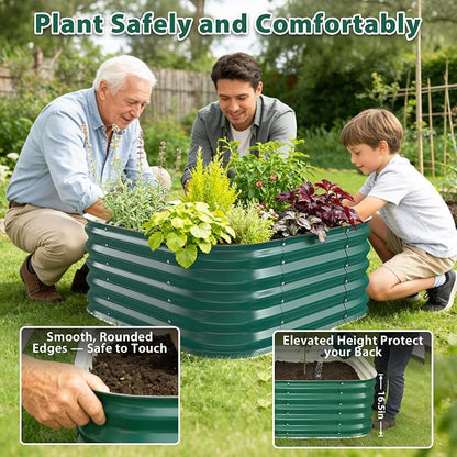 16.5" Deep Square Galvanized Raised Garden Bed 2x2 ft – Heavy Duty Metal Planter Box for Vegetables,Flowers&Herbs – Rust-Resistant Outdoor Above Ground Gardening Bed with Easy Assembly (Green)