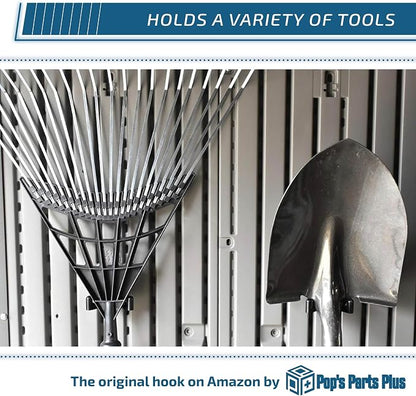 Pop's Parts Plus Tool Hook for Vertical Siding Lifetime Shed—Click to See Models it Fits! (Compatible with Most Vertical Siding, Doesn't Work on Horizontal Siding) (10 Hooks Pack)