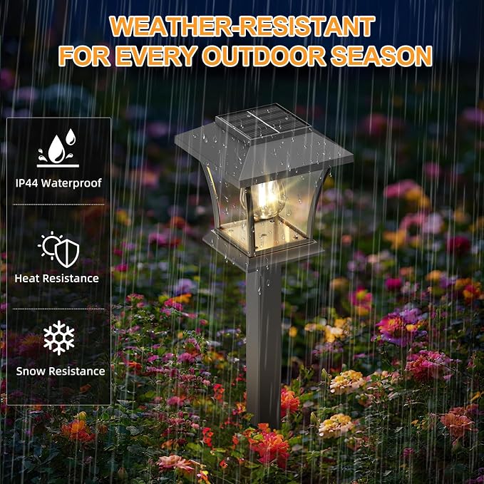Sparkblaze 16 Pack Solar Pathway Lights Outdoor, LED Solar Yard Lights Dusk to Dawn Solar Garden Lights for Lawn, Walkway, Path & Landscape Lighting. (16, Warm White)