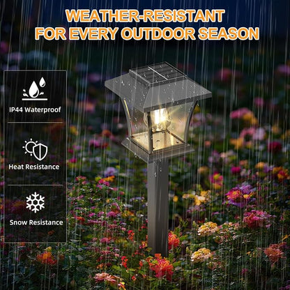 Sparkblaze 16 Pack Solar Pathway Lights Outdoor, LED Solar Yard Lights Dusk to Dawn Solar Garden Lights for Lawn, Walkway, Path & Landscape Lighting. (16, Warm White)