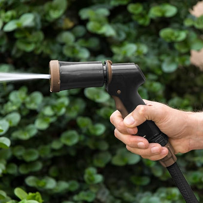 IRIS USA Garden Hose Nozzle, 5 Spray Patterns with Adjustable Water Pressure, Replacement for All-In-One Retractable Hose Reel, Black/Brown