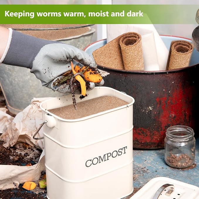 4 Pieces Worm Blanket,2 ftx2 ft Worm Blanket for Compost,Jute Fibre Worms Compost Blankets Fits Most Worm Bin Farm