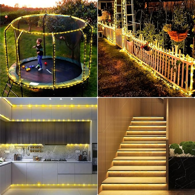 KNONEW 328FT 1000LED Rope Lights for Outside,Outdoor String Lights Waterproof 8 Modes Clear Tube Light for Indoor,Bedroom,Wedding,Garden,Patio,Christmas,Tree,Rv,Holiday Decoration(Warm White)