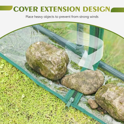 NEWBULIG Walk-in Greenhouse 56.3"x56.3"x76.7" Outdoor, Portable Greenhouse Kit with Thick PVC Cover & Roll-Up Zipper Door, Sturdy Steel Frame for Backyard, Patio, Garden, Clear