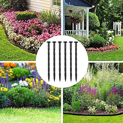 Plastic Landscape Anchoring Spikes 50 Pcs 8 Inch Nylon Spiral Landscape Spikes for Yard, Garden Lawn, Weed Barriers, Artificial Turf, Tent