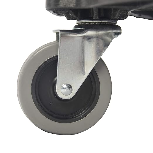 Amazon Basics Heavy-Duty Rolling Dolly to Fit 32, 44 & 55 Gallon Round Containers, for Offices, Restaurants, Commercial Environments, Twist On/Off, 18.25", Black, 2-Pack