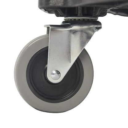 Amazon Basics Heavy-Duty Rolling Dolly to Fit 32, 44 & 55 Gallon Round Containers, for Offices, Restaurants, Commercial Environments, Twist On/Off, 18.25", Black, 2-Pack