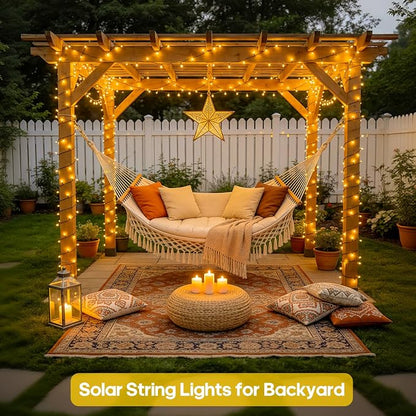 JMEXSUSS 2 Pack Solar String Lights Outdoor, Total 400LED 151FT, Warm White | Christmas Lights Outdoor Waterproof, 8 Modes Solar Powered String Lights for Outside Patio Yard Tree Christmas Decorations