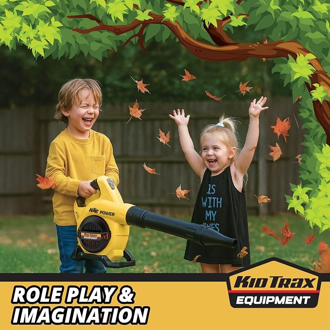 Kid Trax Leaf Blower Construction Toys - Kid Toy, Gardening Tools, Kids Leaf Blower, Tools for Kid, Pretend Play, Easy to Use, Realistic with Lights & Sounds, Toys for 3 Year Old Boys and Girls Above