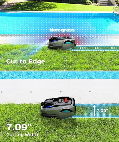 YARDCARE N1600 PRO Wireless Robotic Lawn Mower, RTK & Vision Navigation, Up to 0.4 Acre Coverage, Smart App Control, Multi-Zone Mapping, Systematic Mowing Robot