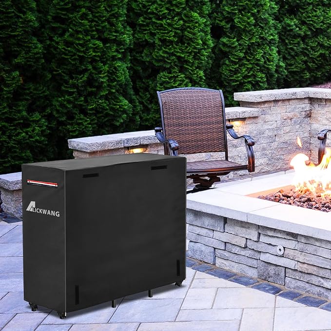 5ft Firewood Rack Cover,Heavy Duty 600D Waterproof Outdoor Firewood Storage Rack Covers,All Weather Protection Outdoor Firewood Rack Covers.24 D x 60" W x 42" H(Cover Only)