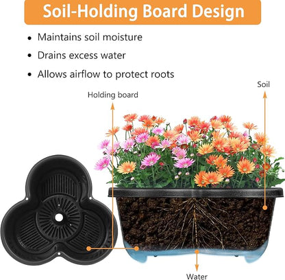 VECELO 7 Tier Vertical Garden Planter, Self Watering Stackable Planters with Wheels for Strawberries, Herbs, Flowers, Vegetables, Black